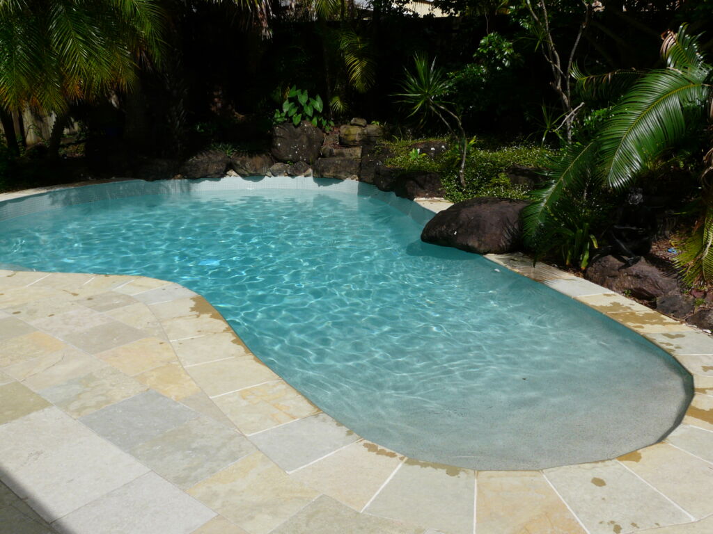 Pool interior renovation pebble Sunshine Coast